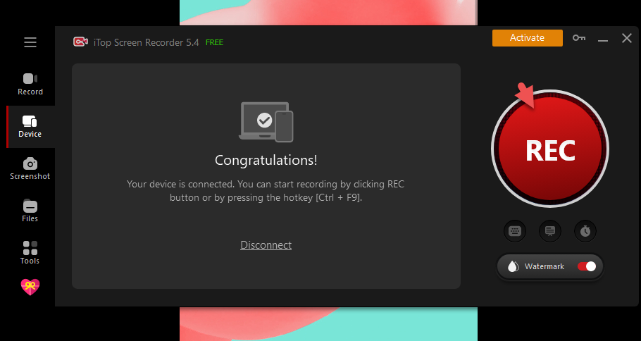 开始录制手机屏幕