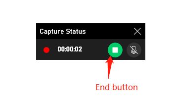 Xbox Game Bar 停止录制