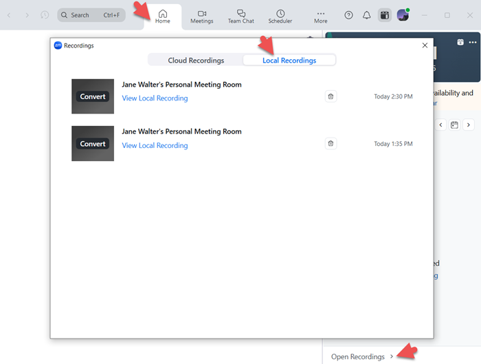 查找 Zoom 录制文件